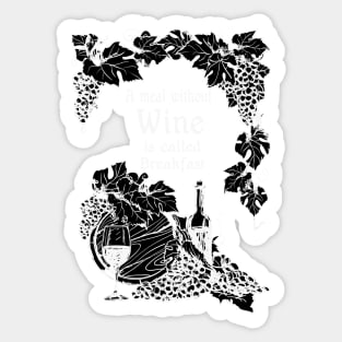 Wine and Grapes Sticker